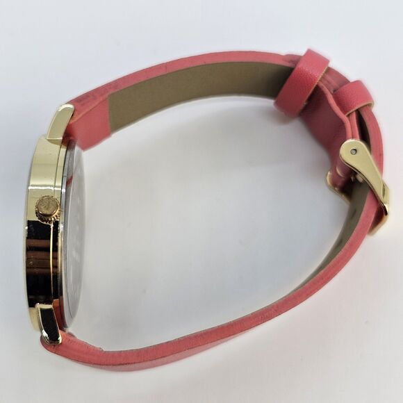 37MM Women's Watch Flamingo Dial Pink Faux Leather Bands New Battery - Picture 9 of 13